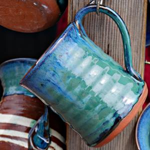 Greek Blue Handcrafted Coffee Cup