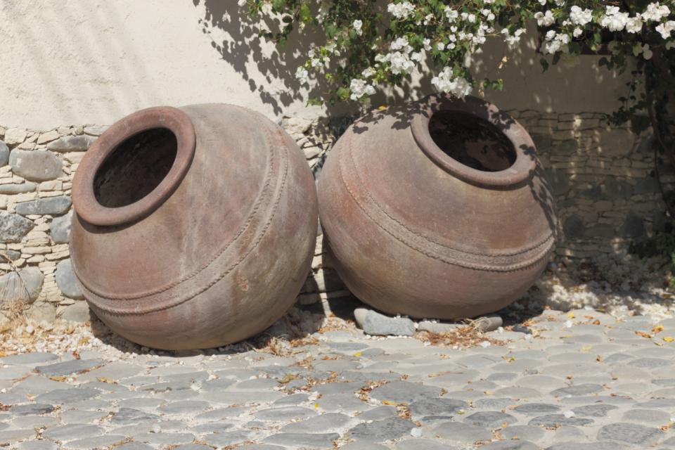 Rustic Twin Clay Pots 