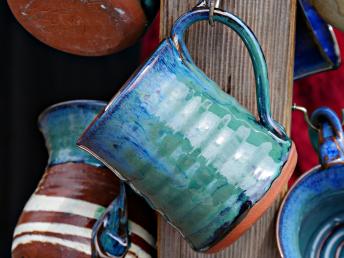 Greek Blue Handcrafted Coffee Cup 