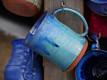 Rustic Blue Handcrafted Coffee Cup 