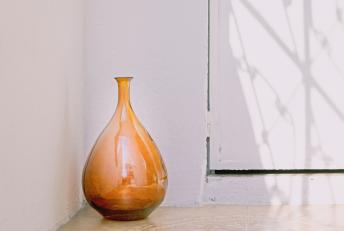 Orange Bulb Glass Vase